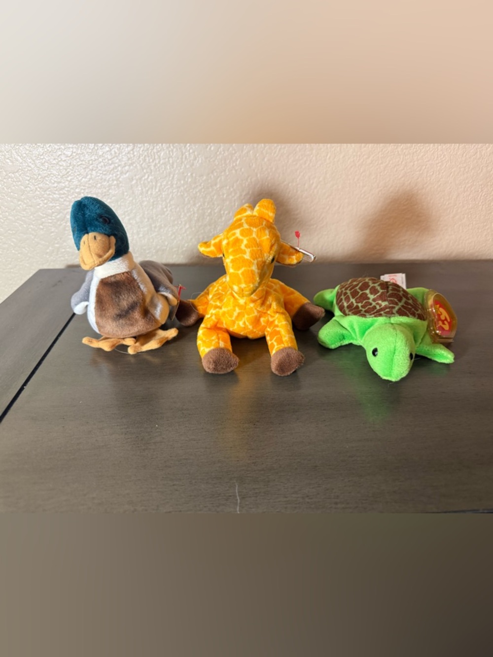 Ty Beanie Babies Lot Jake Duck Twigs Giraffe Speedy Turtle